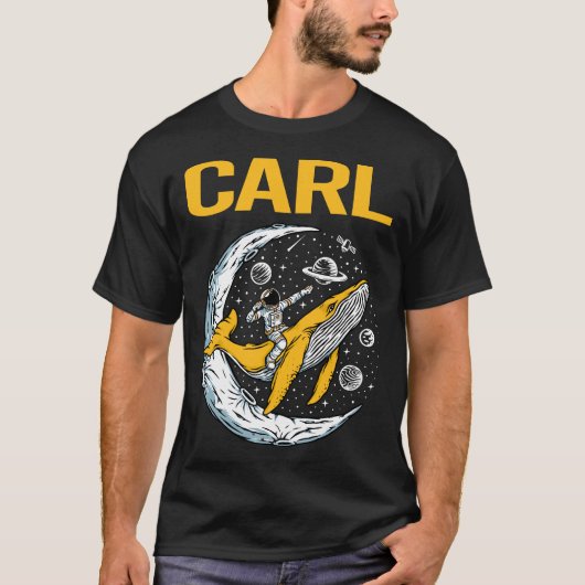 Gelukkige Ruimte - Carl Naam T-shirt (Voorkant)