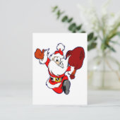 Gelukkige Running Santa Feestdagenkaart (Staand voorkant)