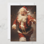 Gelukkige Running Santa Feestdagenkaart (Voorkant)