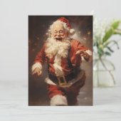Gelukkige Running Santa Feestdagenkaart (Staand voorkant)