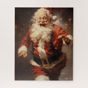Gelukkige Running Santa Legpuzzel