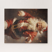Gelukkige Running Santa Legpuzzel (Horizontaal)
