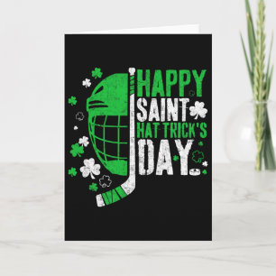 Gelukkige Saint Hat Trick Dag Grappige IJshockey S Kaart