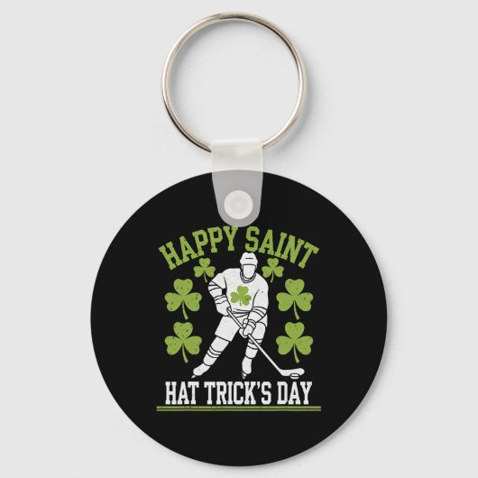Gelukkige Saint Hat Trick-dag St. Patrick's Day Ho Sleutelhanger (Voorkant)