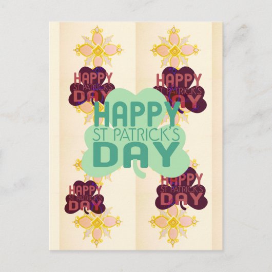 Gelukkige Saint Patrick's Day Mooie Art Print Briefkaart (Voorkant)