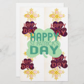 Gelukkige Saint Patrick's Day Mooie Art Print Briefpapier (Voorkant / Achterkant)