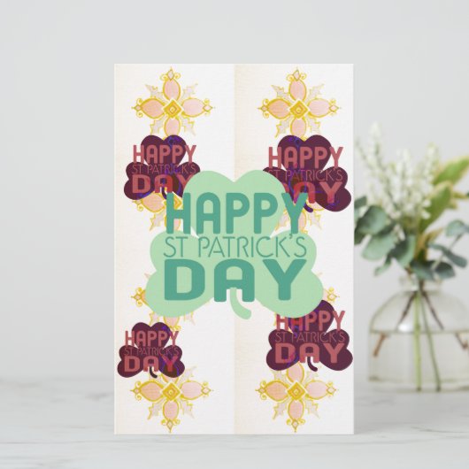 Gelukkige Saint Patrick's Day Mooie Art Print Briefpapier (Staand voorkant)