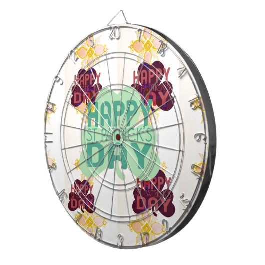 Gelukkige Saint Patrick's Day Mooie Art Print Dartbord (Voorkant Rechts)