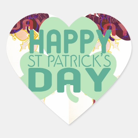 Gelukkige Saint Patrick's Day Mooie Art Print Hart Sticker (Voorkant)
