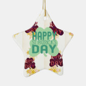 Gelukkige Saint Patrick's Day Mooie Art Print Keramisch Ornament (Rechts)