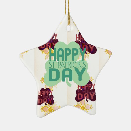 Gelukkige Saint Patrick's Day Mooie Art Print Keramisch Ornament (Rechts)