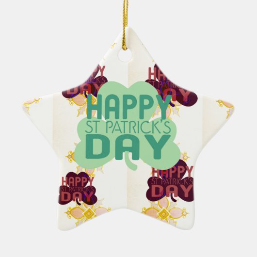 Gelukkige Saint Patrick's Day Mooie Art Print Keramisch Ornament (Voorkant)