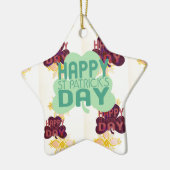 Gelukkige Saint Patrick's Day Mooie Art Print Keramisch Ornament (Links)
