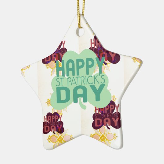 Gelukkige Saint Patrick's Day Mooie Art Print Keramisch Ornament (Links)