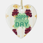 Gelukkige Saint Patrick's Day Mooie Art Print Keramisch Ornament (Rechts)