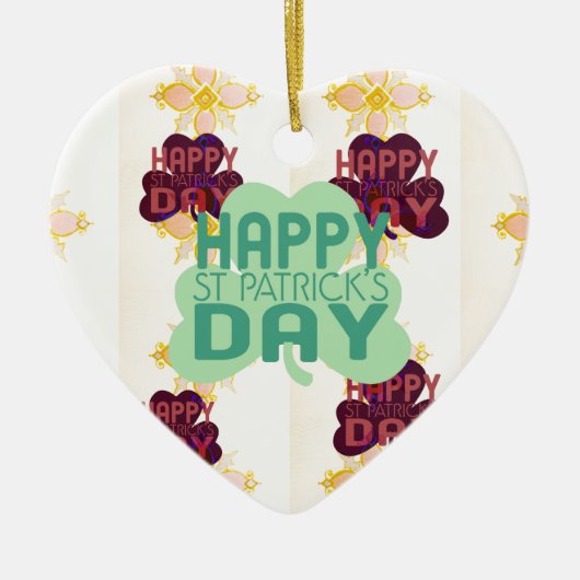 Gelukkige Saint Patrick's Day Mooie Art Print Keramisch Ornament (Voorkant)
