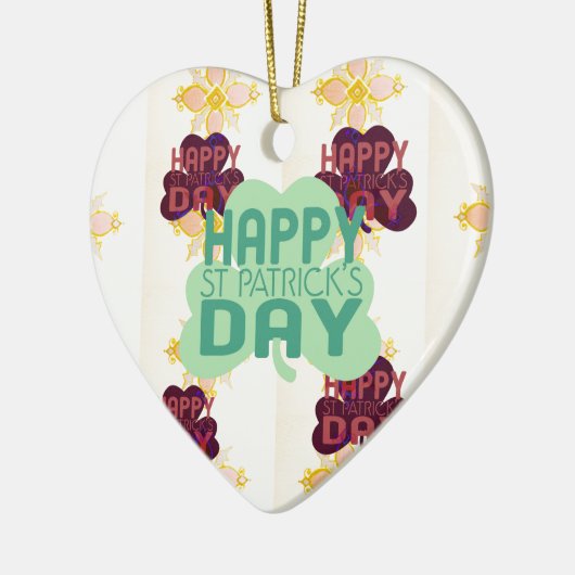 Gelukkige Saint Patrick's Day Mooie Art Print Keramisch Ornament (Links)
