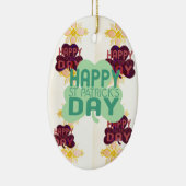 Gelukkige Saint Patrick's Day Mooie Art Print Keramisch Ornament (Rechts)