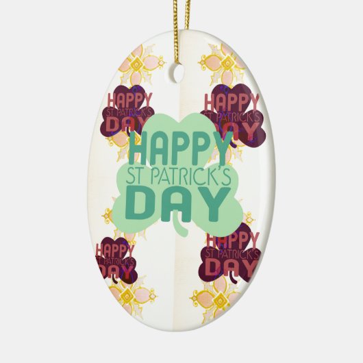 Gelukkige Saint Patrick's Day Mooie Art Print Keramisch Ornament (Links)