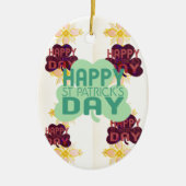 Gelukkige Saint Patrick's Day Mooie Art Print Keramisch Ornament (Voorkant)