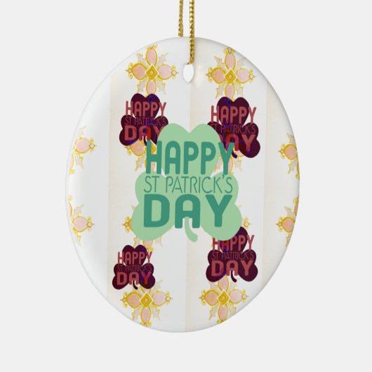 Gelukkige Saint Patrick's Day Mooie Art Print Keramisch Ornament (Rechts)