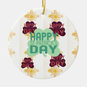 Gelukkige Saint Patrick's Day Mooie Art Print Keramisch Ornament