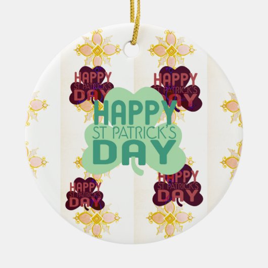 Gelukkige Saint Patrick's Day Mooie Art Print Keramisch Ornament (Voorkant)