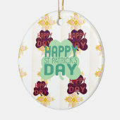 Gelukkige Saint Patrick's Day Mooie Art Print Keramisch Ornament (Links)