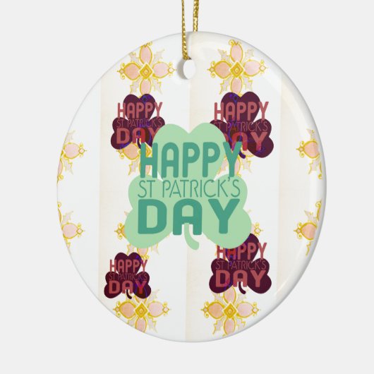 Gelukkige Saint Patrick's Day Mooie Art Print Keramisch Ornament (Links)