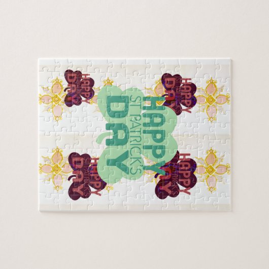 Gelukkige Saint Patrick's Day Mooie Art Print Legpuzzel (Horizontaal)