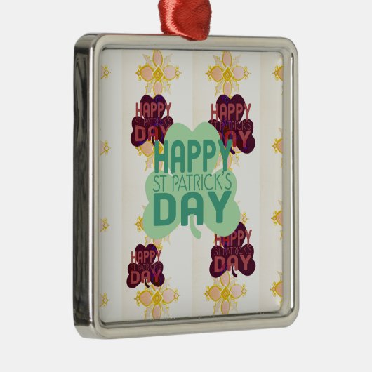 Gelukkige Saint Patrick's Day Mooie Art Print Metalen Ornament (Rechts)