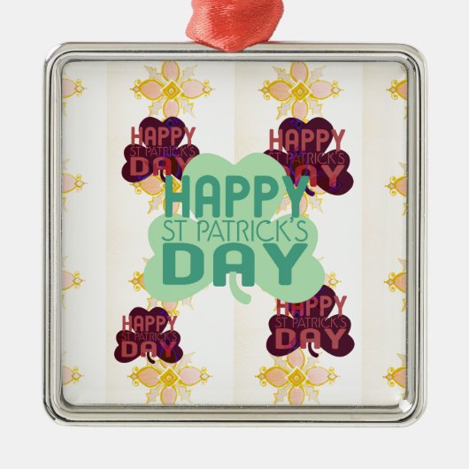 Gelukkige Saint Patrick's Day Mooie Art Print Metalen Ornament (Voorkant)