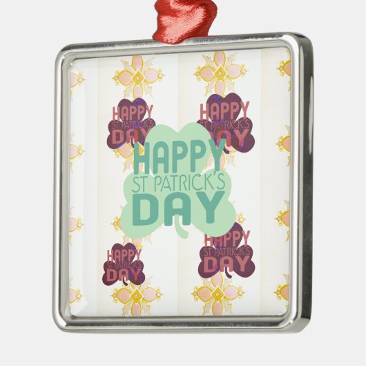 Gelukkige Saint Patrick's Day Mooie Art Print Metalen Ornament (Links)