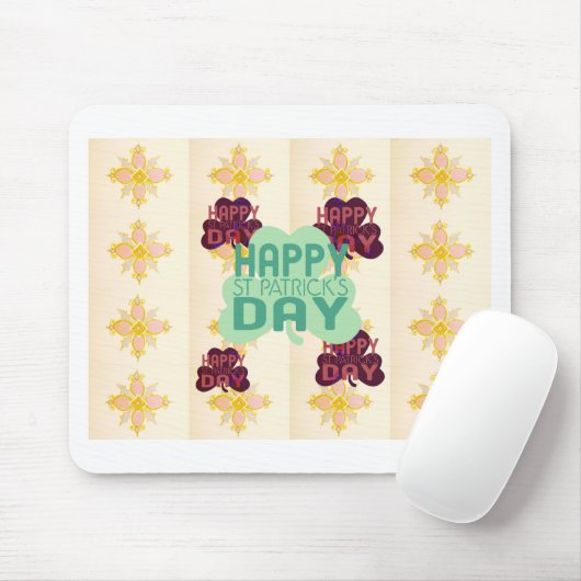 Gelukkige Saint Patrick's Day Mooie Art Print Muismat (Met muis)