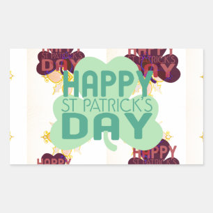 Gelukkige Saint Patrick's Day Mooie Art Print Rechthoekige Sticker