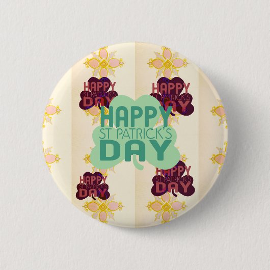 Gelukkige Saint Patrick's Day Mooie Art Print Ronde Button 5,7 Cm (Voorkant)