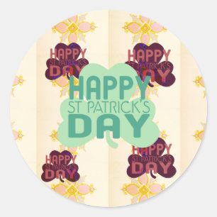 Gelukkige Saint Patrick's Day Mooie Art Print Ronde Sticker