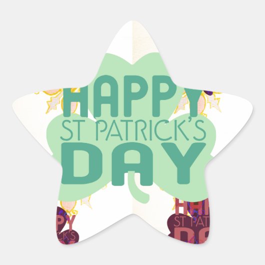 Gelukkige Saint Patrick's Day Mooie Art Print Ster Sticker (Voorkant)