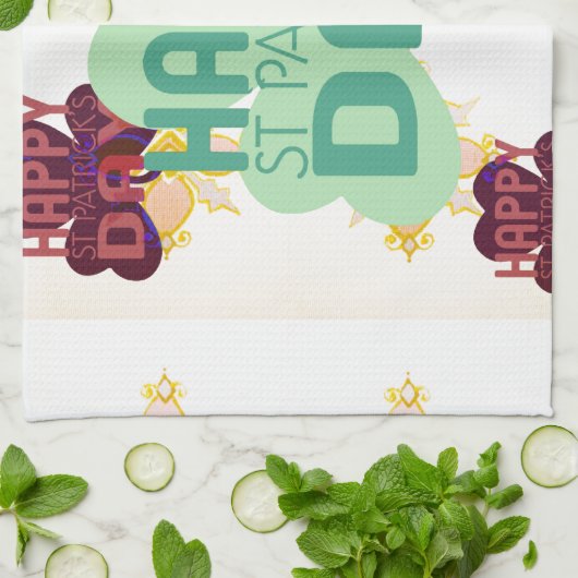 Gelukkige Saint Patrick's Day Mooie Art Print Theedoek (Gevouwen)