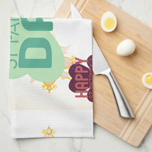 Gelukkige Saint Patrick's Day Mooie Art Print Theedoek (Quarter Fold)