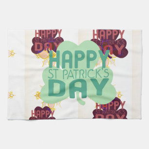 Gelukkige Saint Patrick's Day Mooie Art Print Theedoek
