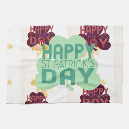 Gelukkige Saint Patrick's Day Mooie Art Print Theedoek (Horizontaal)