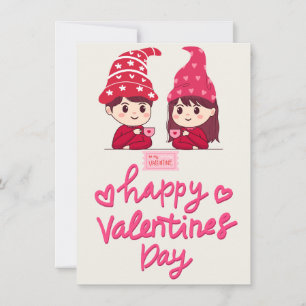 gelukkige san valentijn geliefden die koffie drink feestdagenkaart