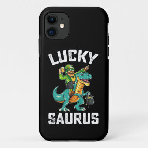 Gelukkige Saurus Dinosaur T Rex St Patrick's Dag Case-Mate iPhone Case