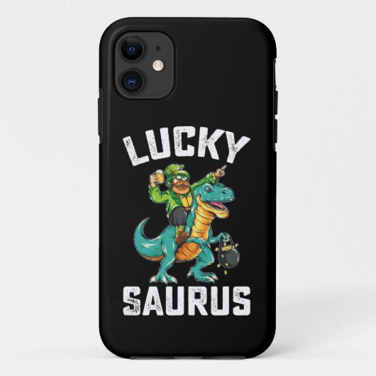 Gelukkige Saurus Dinosaur T Rex St Patrick's Dag Case-Mate iPhone Case (Achterkant)