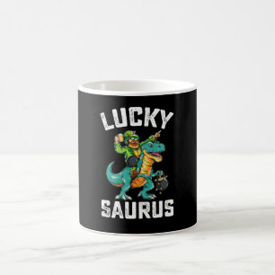 Gelukkige Saurus Dinosaur T Rex St. Patrick's Dag Koffiemok