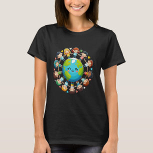 Gelukkige Schattige Aardedag Docenten Redden Plane T-shirt