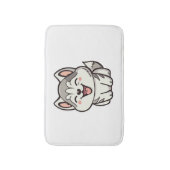 Gelukkige schattige Siberische husky hond Badmat (Voorkant Verticaal)