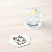 Gelukkige schattige Siberische husky hond Kartonnen Onderzetters (Insitu)