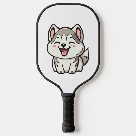 Gelukkige schattige Siberische husky hond Pickleball Paddle (Voorkant)